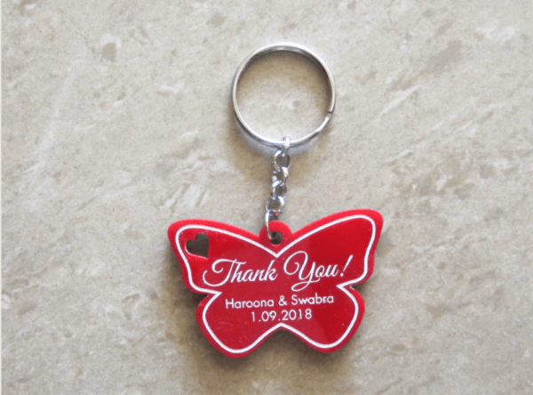 red butterfly key chain