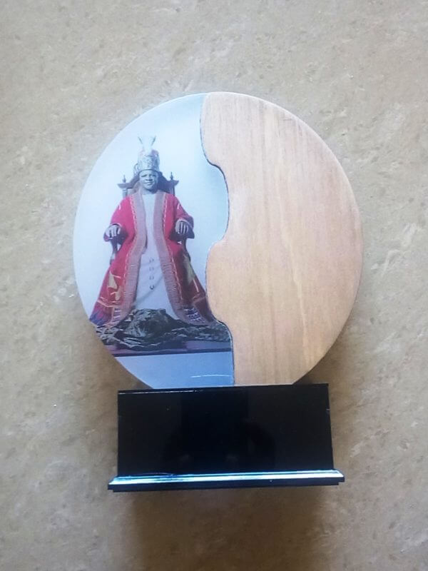 wood acrylic oval award back