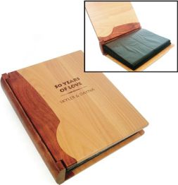 laser engraved wood photo albums